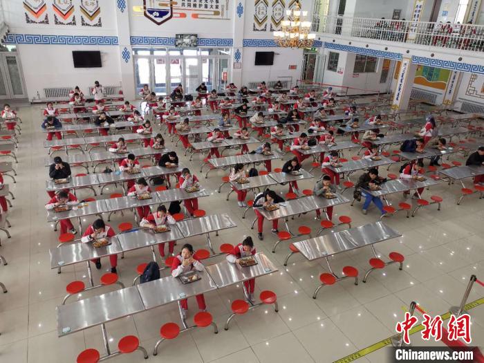 圖為學(xué)生們?cè)谑程镁筒汀！鯆I娜 攝