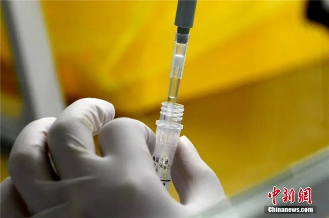 資料圖：工作人員正在準備檢測試劑。<a target='_blank'  data-cke-saved- >中新社</a>記者 王東明 攝